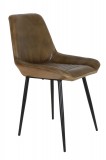 DINING CHAIR ANTIQUE BROWN LEATHER - CHAIRS, STOOLS